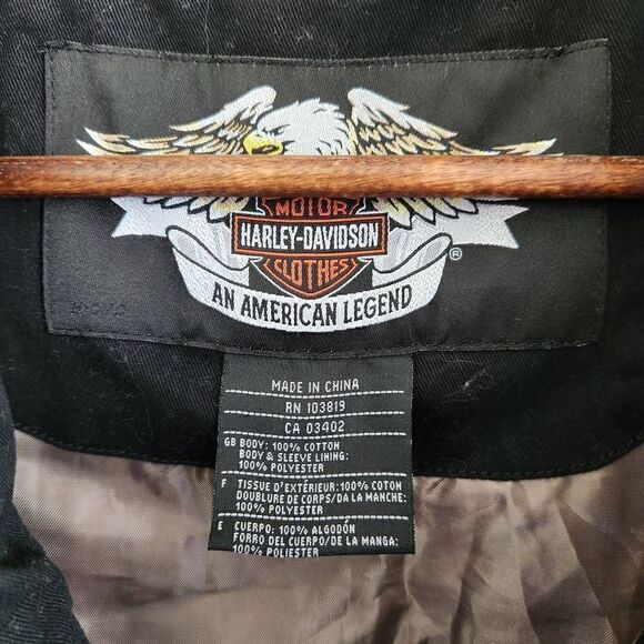 Harley Davidson Men's Full Zip Cotton Jacket Size 2XL - Picture 4 of 6